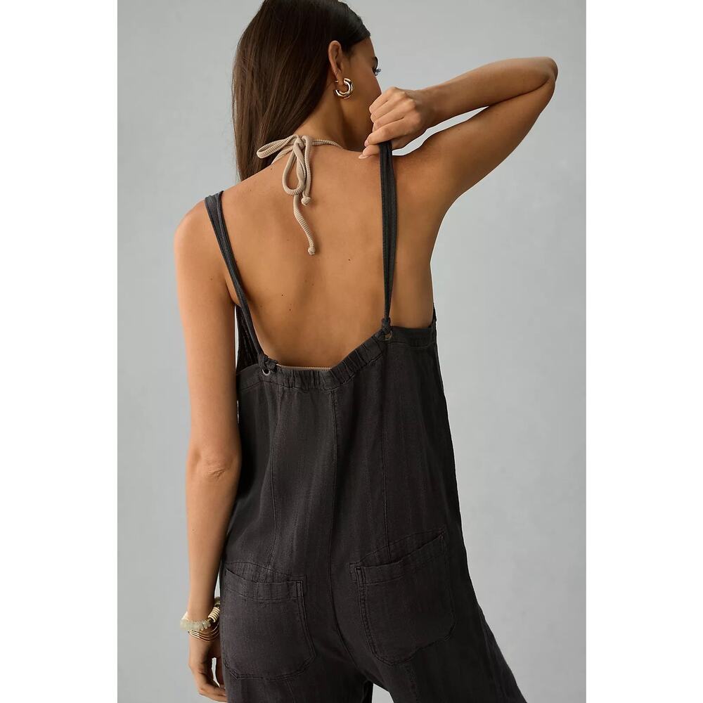 NWT Pilcro Anthropologie Pilcro V-Neck Linen Jumpsuit size XL tall - Picture 3 of 9